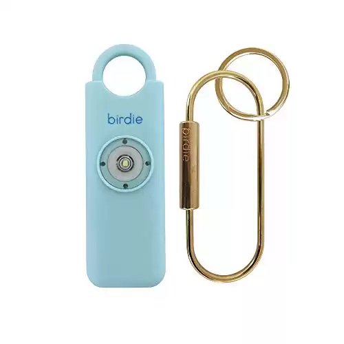 She’s Birdie–The Original Personal Safety Alarm for Women by Women–130dB Siren, Strobe Light and Key Chain in 5 Pop Colors (Aqua)