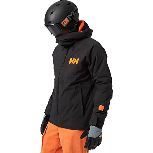 Helly-Hansen Mens Powderface Ski Jacket, 990 Black, Large