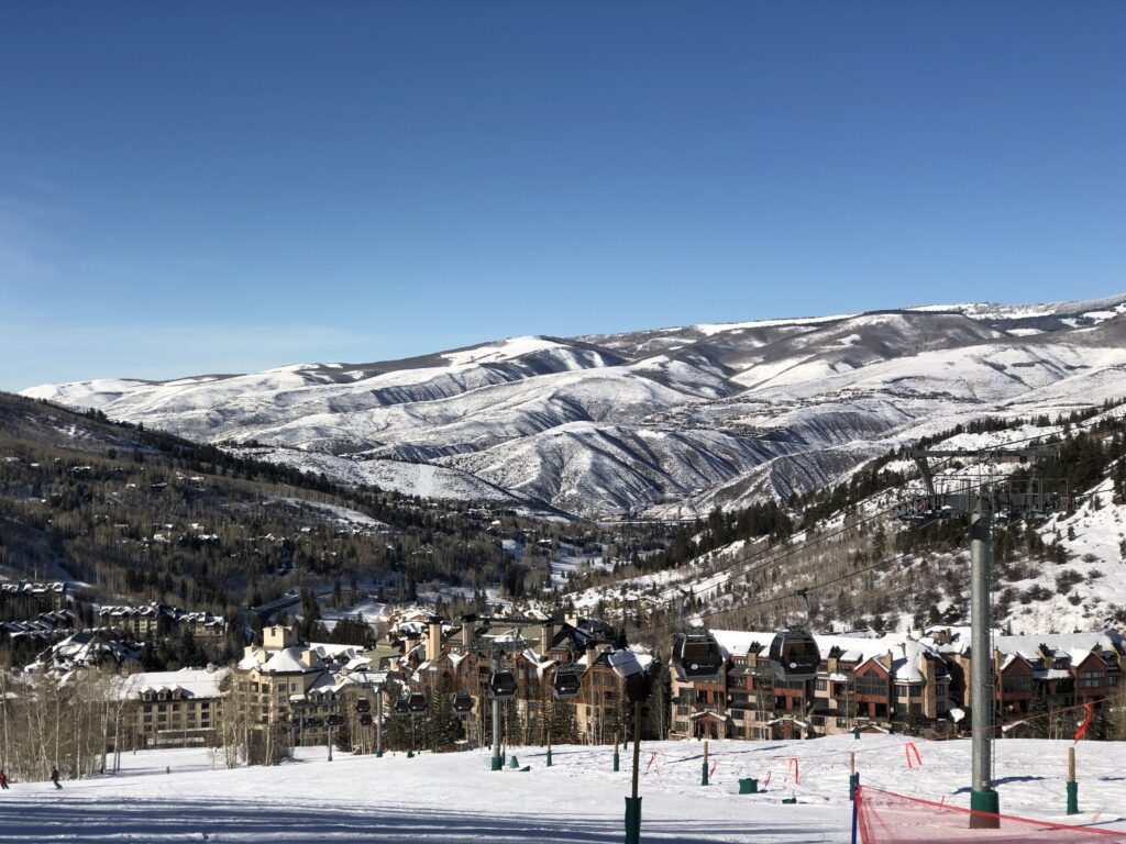 Views from above of Beaver Creek Village during Epic Annual Father-Son Ski Trip