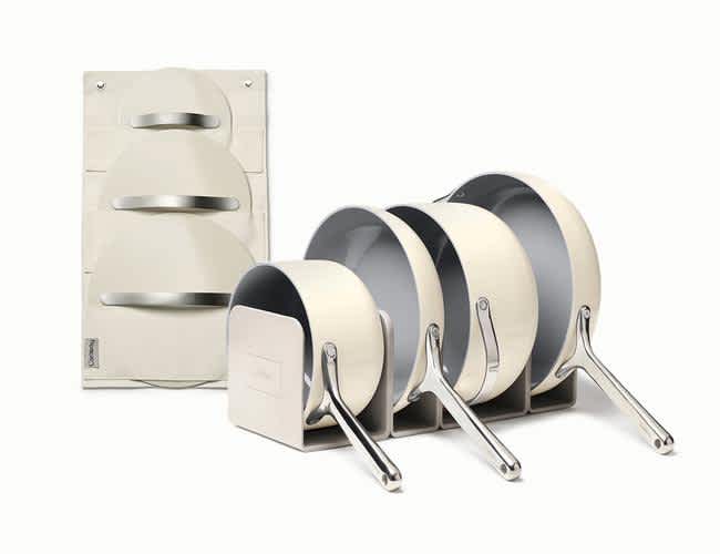 Caraway Home Cookware Set come with Cookware Storage