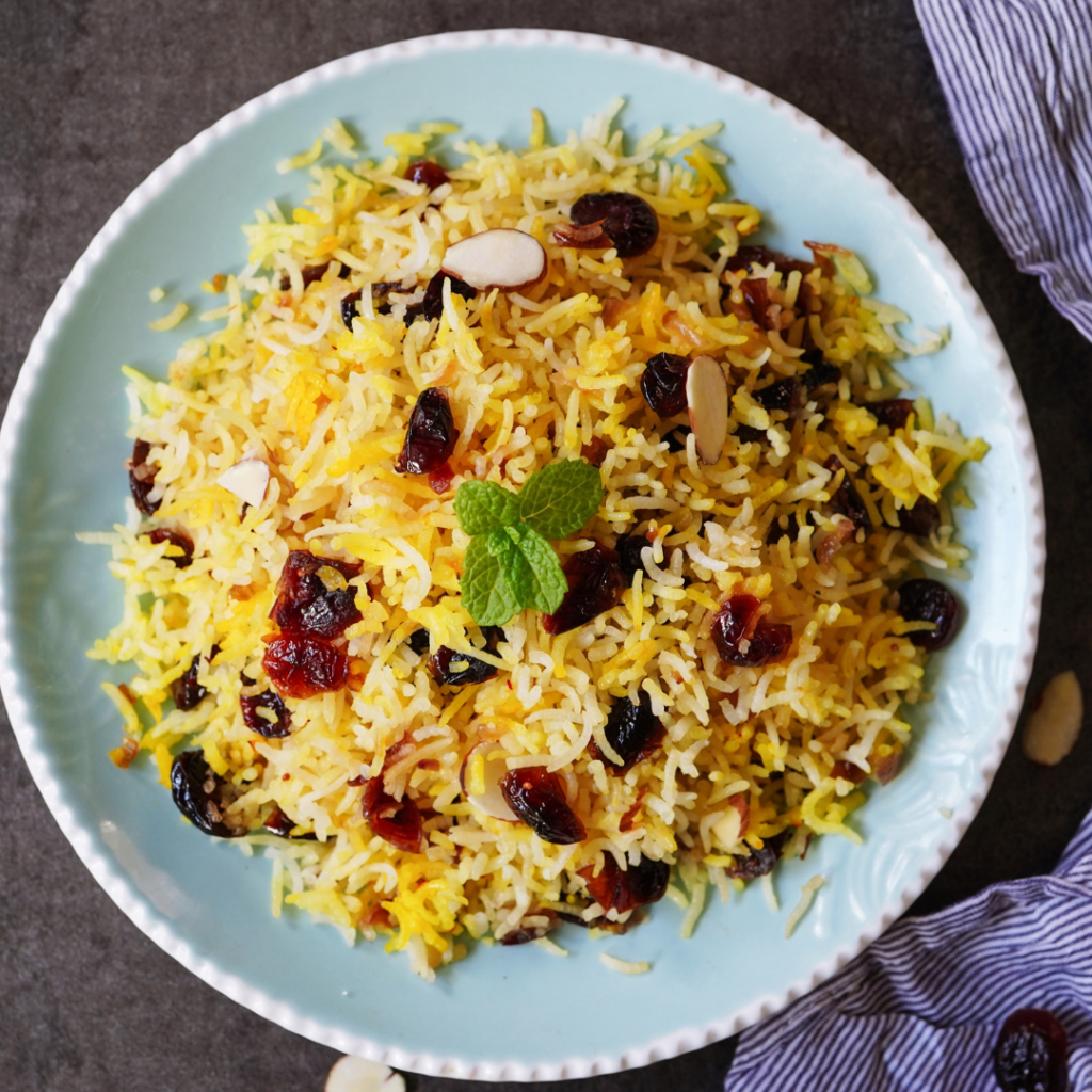 Beautiful Jeweled Rices abound in Persian Cooking