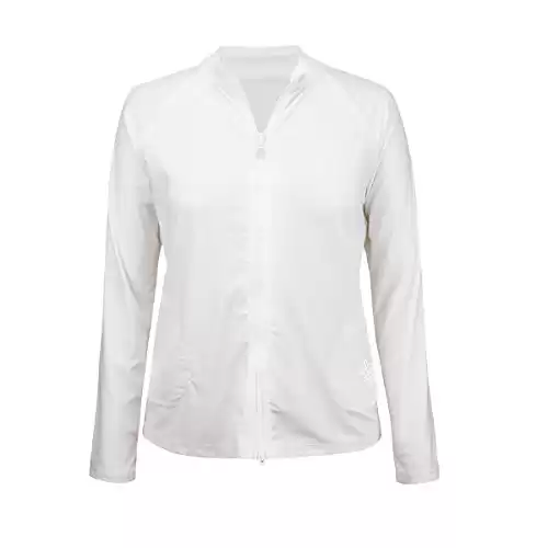 UV SKINZ UPF50+ Womens Water Jacket-White-M