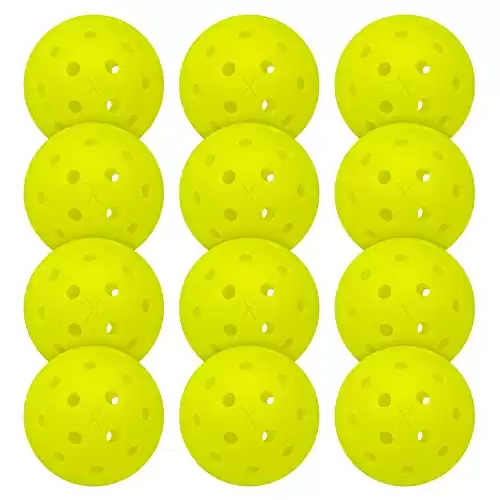 Franklin Sports Outdoor - X-40 Pickleball Balls - USA (USAPA) Approved - 12 Pack Outside - Optic Yellow - US Open Ball