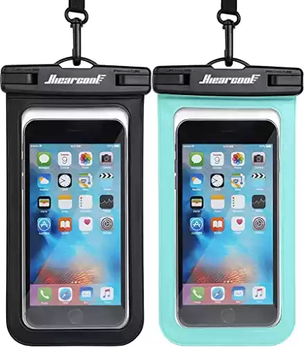 Hiearcool Waterproof Phone Pouch, Waterproof Phone Case for iPhone 14 13 12 11 Pro Max XS Plus Samsung Galaxy with Case Friendly, IPX8 Waterproof Cellphone Dry Bag for Vacation Underwater-2 Pack-8.3&a...