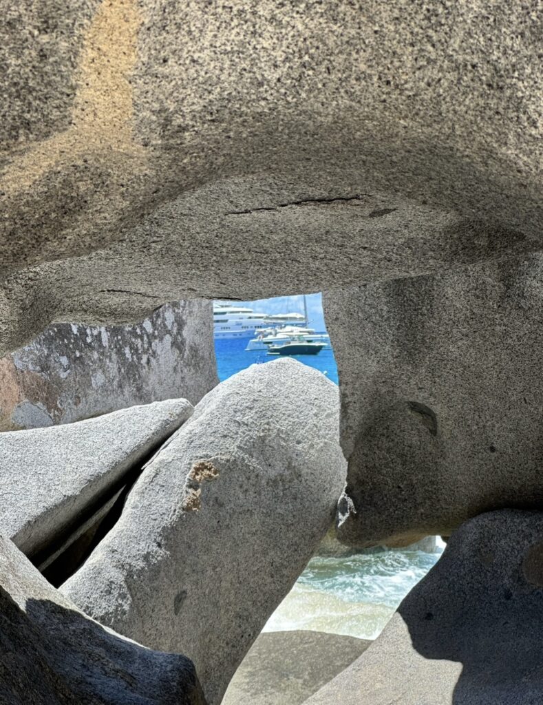 I Spy A Sailboat through the Rock Formations at The Baths, Virgin Gorda, British Virgin Islands