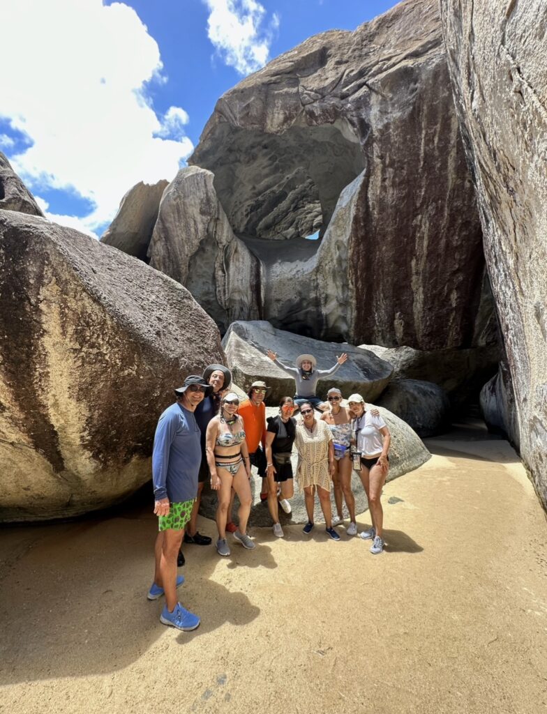 The Crew Enjoying Adventure in The Baths, Virgin Gorda, British Virgin Islands