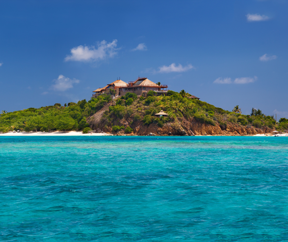 Necker Island is Sir Richard Branson's Exclusive Private Island surrounded by turquoise waters in the British Virgin Islands