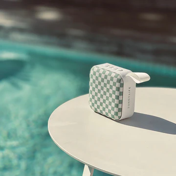 CheckerboardPortable Speaker Can Be Moved Anywhere Around the Pool