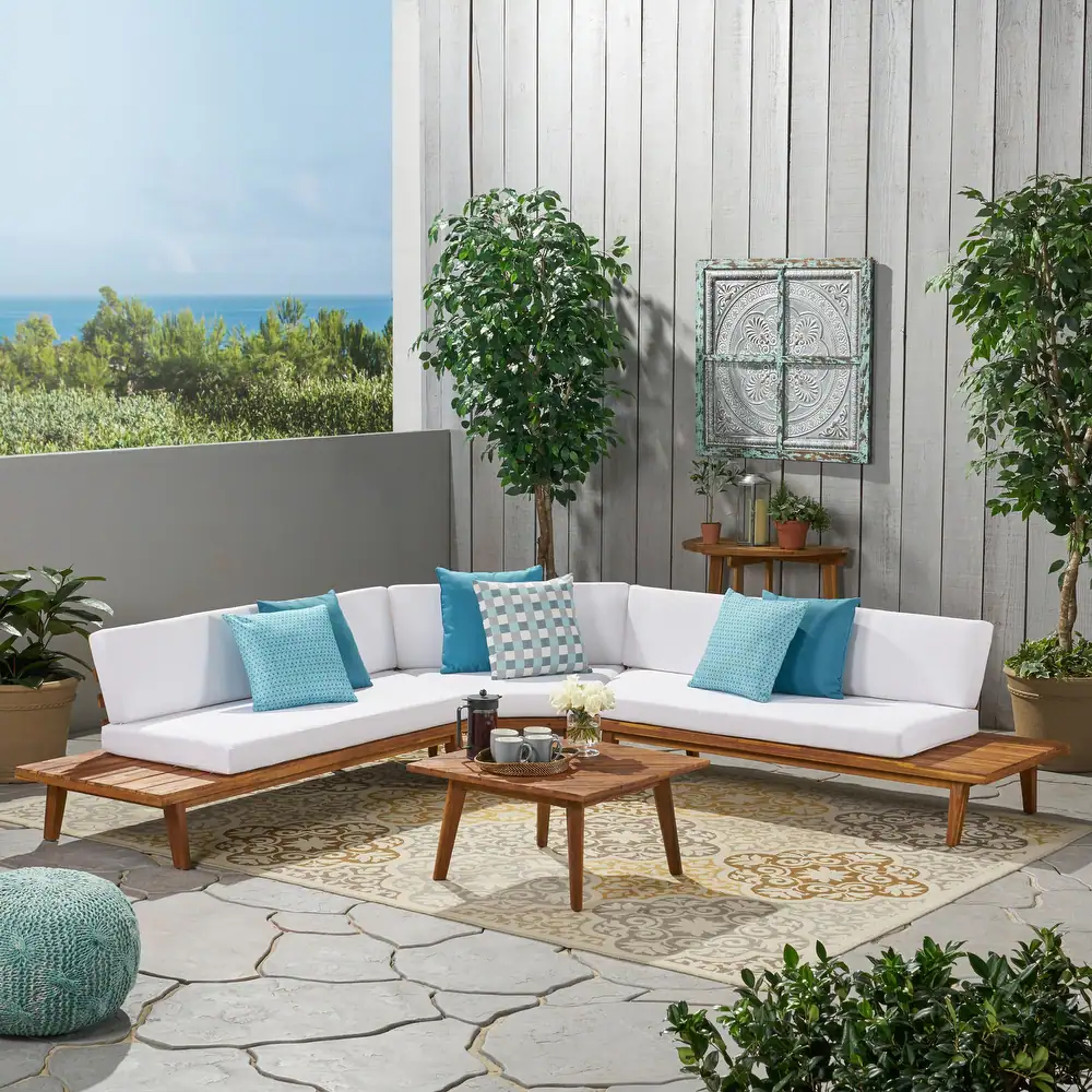 Mid-Century Modern Vibes with this Acacia Outdoor Set from Overstock.com