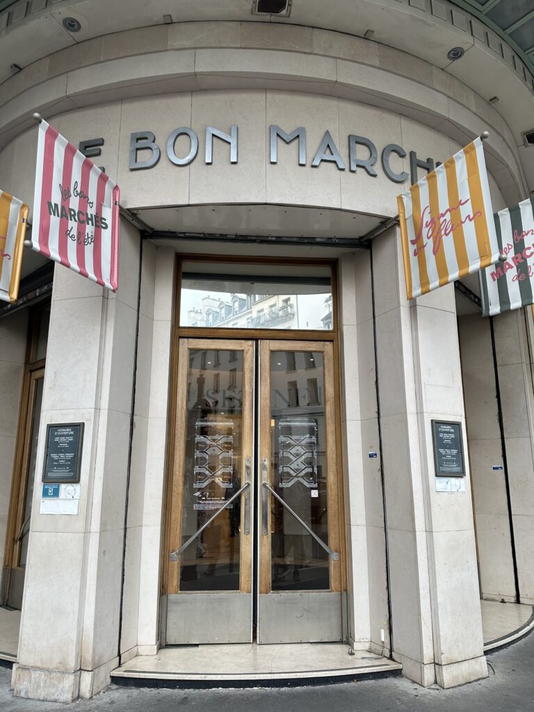 Shop at high end Le Bon Marche on the Left Bank, the oldest department store in Paris