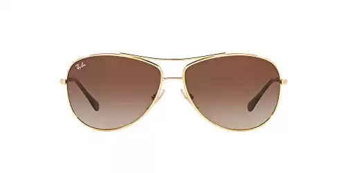 Ray-Ban RB3293 Metal Pilot Sunglasses, Gold/Dark Brown Gradient, 63 mm