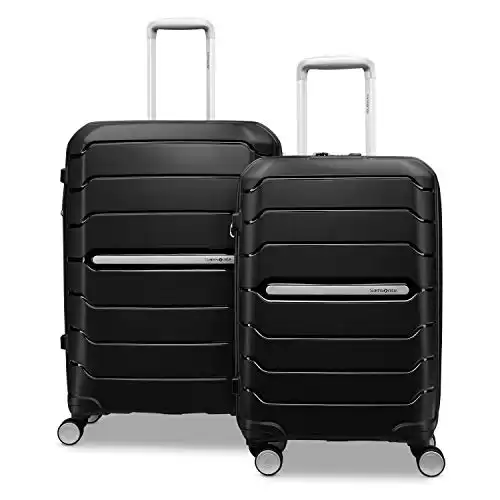 Samsonite Freeform Hardside Expandable Luggage with Spinners, Black, 2PC SET (Carry-on/Large)