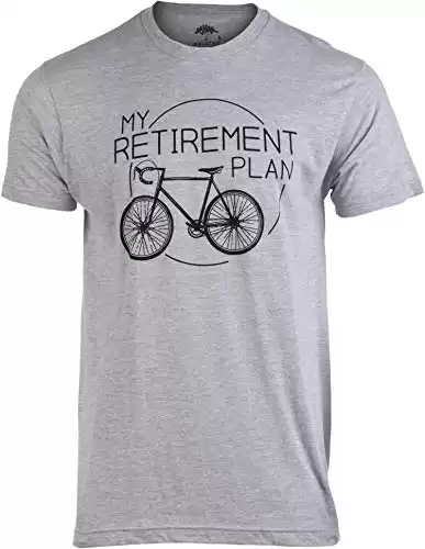 My Retirement Plan (Bicycle) | Funny Bike Riding Rider Retired Cyclist Man T-Shirt-(Adult,L) Heather Grey