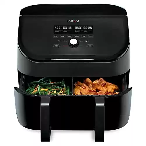 Instant 9 Quart VersaZone 8-in-1 Air Fryer with Dual Basket Option, From the Makers of Instant with EvenCrisp Technology, Nonstick and Dishwasher-Safe Basket, App With Over 100 Recipes