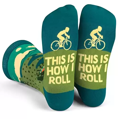 Lavley This is How I Roll Bike Socks - Bicycle Gift for Cyclists Unisex for Men and Women