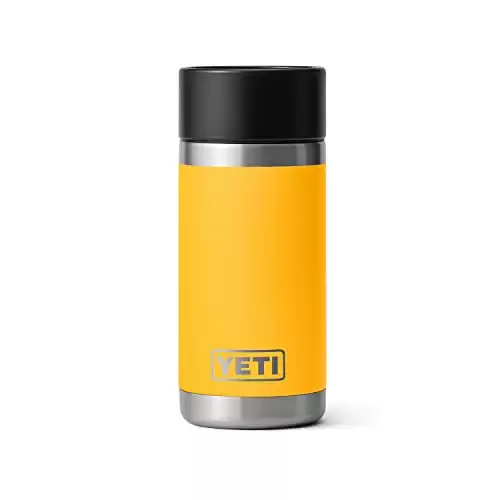 YETI Rambler 12 oz Bottle, Stainless Steel, Vacuum Insulated, with Hot Shot Cap, Alpine Yellow