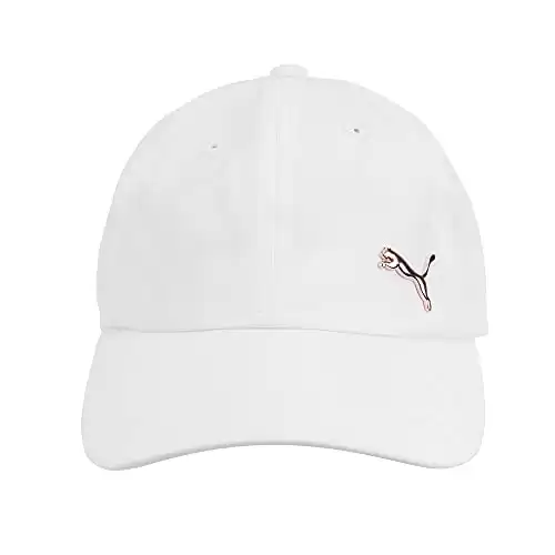 PUMA womens Evercat Opal Adjustable Baseball Cap, White/Gold, One Size US