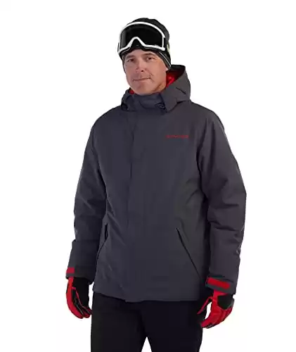 Spyder Men's Standard Wildcard Insulated Ski Jacket, Ebony Volcano, Small