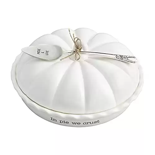 Mud Pie Circa Pumpkin Pie Dish Set, White, 5.5" x 10.5" dia