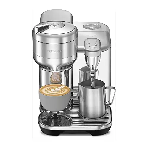 Breville Nespresso Vertuo Creatista Single Serve Coffee Maker, Espresso Machine, BVE850BSS - Brushed Stainless Steel, Medium