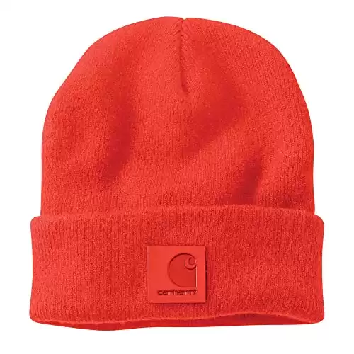 Carhartt Men's Tonal Patch Beanie, Cherry Tomato, One Size