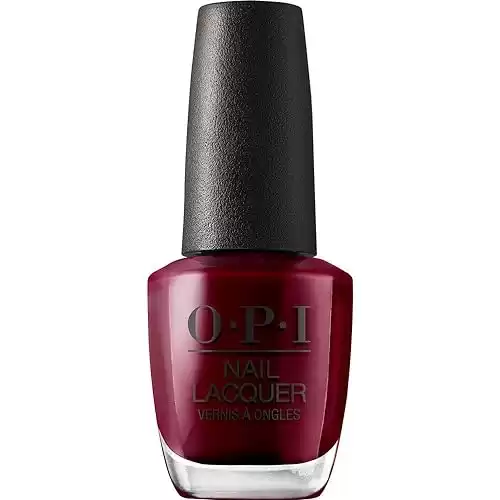 OPI Nail Lacquer, Malaga Wine, Red Nail Polish, 0.5 fl oz