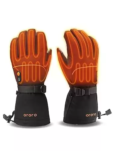 ORORO Heated Gloves for Women and Men, Rechargeable Heated Motorcycle Gloves, Battery Gloves for Skiing and Arthritis Hands