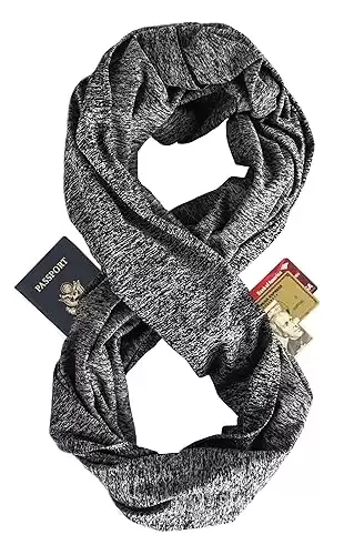 Zero Grid Infinity Scarf with Hidden Pockets Converts to Blanket and Wrap Perfect for Travel
