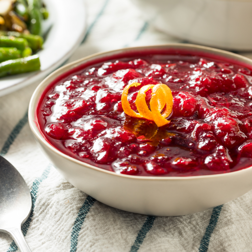 Cranberry sauce should be packed in a checked bag during flight