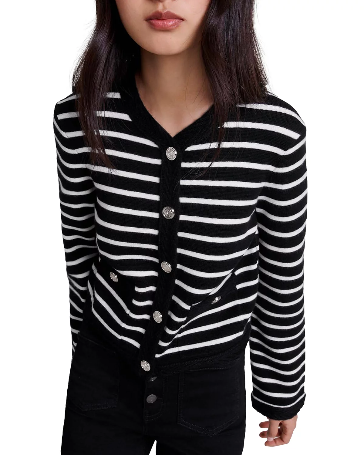 Maje Striped Cardigan