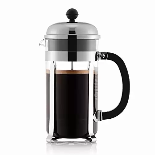 Bodum 1928-16US4 Chambord French Press Coffee Maker, 1 Liter, 34 Ounce, Chrome