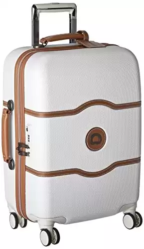DELSEY Paris Chatelet Hard+ Hardside Luggage with Spinner Wheels, Champagne White, Carry-on 21 Inch, with Brake