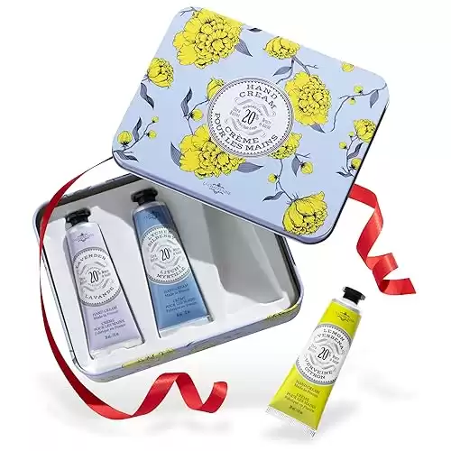 La Chatelaine Hand Cream Gift Set for Women, Travel Size Hand Lotion, Natural Hand Cream Made in France with 20% Organic Shea Butter (Lavender, Lychee Bilberry & Lemon Verbena) 3 x 1 fl oz
