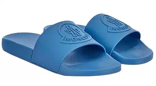 Moncler Men’s Basile Blue Rubber Slides (US Footwear Size System, Adult, Men, Numeric, Medium, 8)