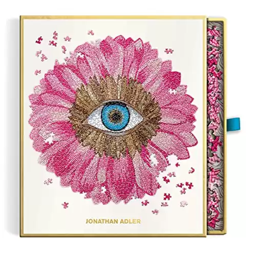 Jonathan Adler Petals 750 Piece Shaped Puzzle from Galison - Featuring Iconic Art by Jonathan Adler, Thick and Study Pieces, Challenging and Beautiful Jigsaw Puzzle for Adults, Great Gift Idea!