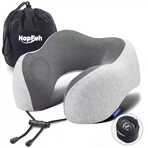 napfun Neck Pillow for Traveling 100% Pure Memory Foam