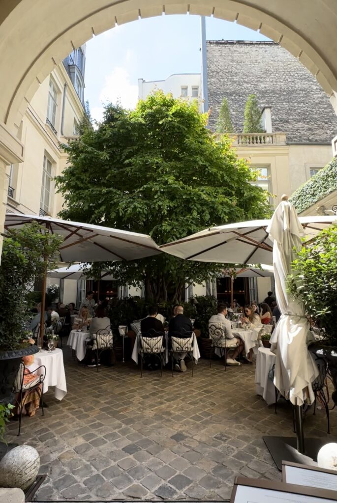 Beautiful courtyard garden at Ralph's in Saint-Germain