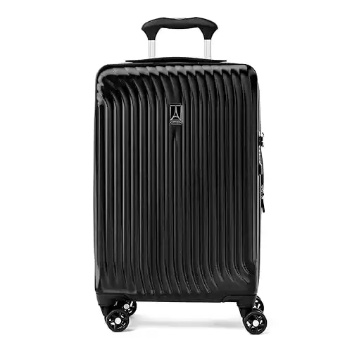 Travelpro Maxlite Air Hardside Expandable Carry on Luggage, 8 Spinner Wheels, Lightweight Hard Shell Polycarbonate Suitcase, Black, Carry On 21-Inch