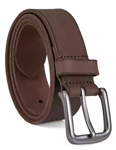 Timberland Men's 35mm Classic Buckle Jean Leather Belts, Dark Brown, 38